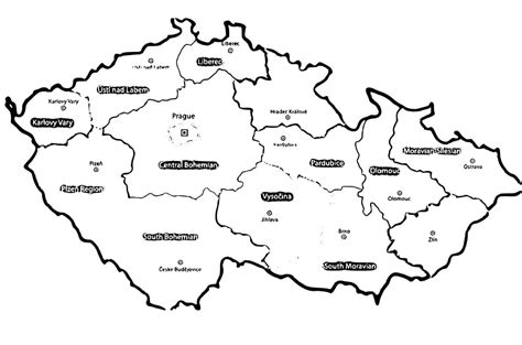 Mapa pivovarníckeho regiónu Česka