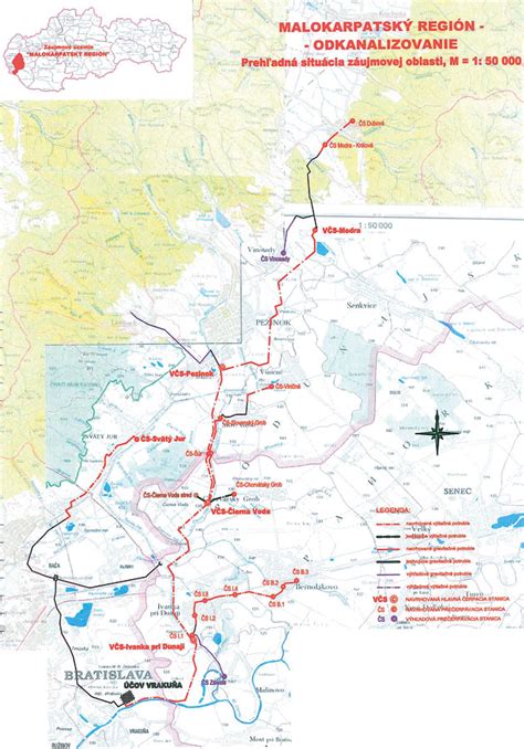 Mapa Malokarpatského vinárskeho regiónu s vyznačenou Modrou