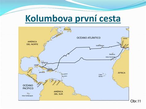 Mapa objaviteľských ciest Krištofa Kolumba