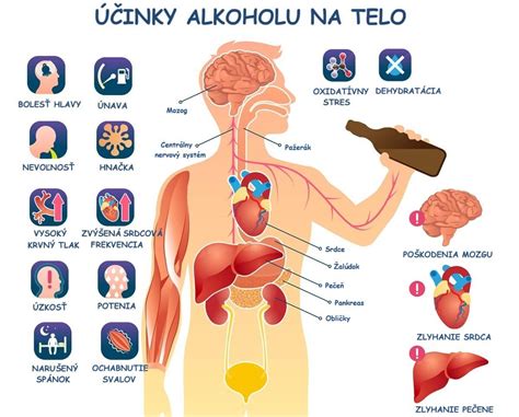 Ilustrácia účinkov alkoholu na telo