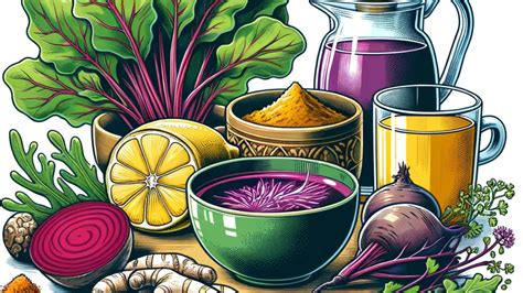 Obrázok s rôznymi potravinami a nápojmi vhodnými na regeneráciu po alkohole