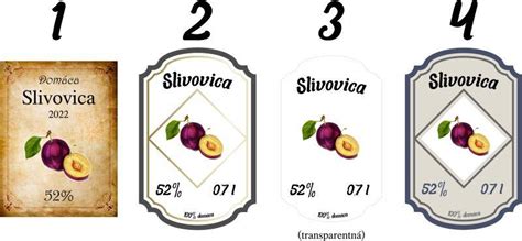 Etiketa fľaše s nápisom Slivovica