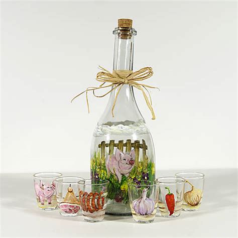 Fľaša s burčiakom a poháre