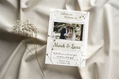 Dizajn svadobnej etikety s fotografiou