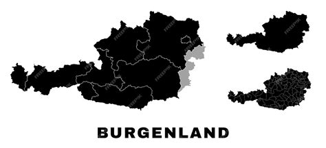 Mapa regiónu Burgenland