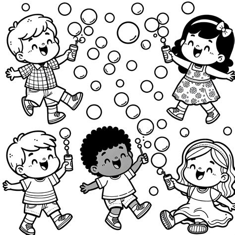 Deti hrajúce sa s bublinami