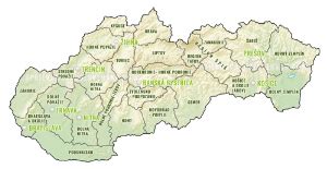 Mapa historických baníckych miest na Slovensku