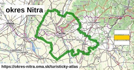 Mapa okresu Nitra s vyznačenými oblasťami pokrytia