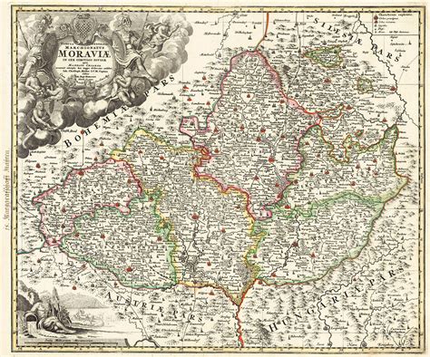 Mapa Moravy s vyznačenou oblasťou Pálava