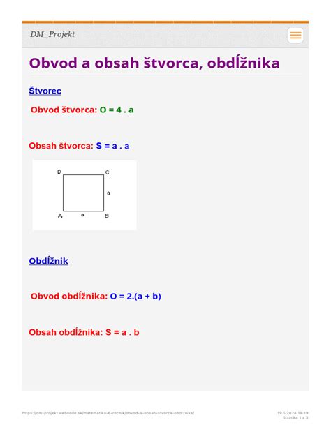 Ilustrácia obdĺžnika s vyznačenou uhlopriečkou