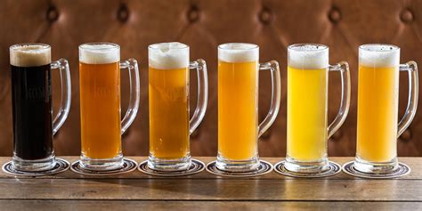 Rôzne typy pív Heineken v pohároch