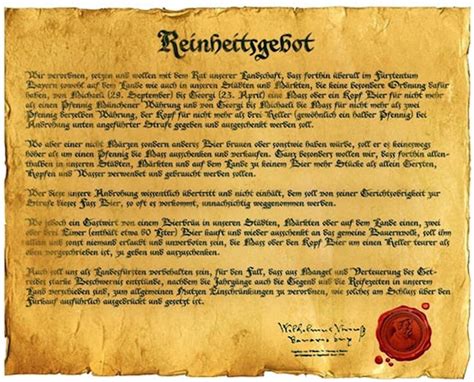 Ilustrácia zákona Reinheitsgebot