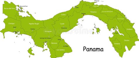 Mapa Panamy s vyznačeným regiónom výroby rumu