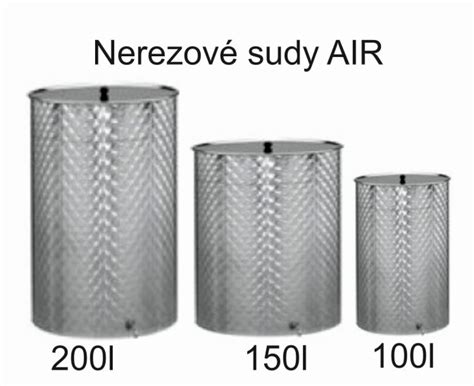 Nerezové sudy rôznych veľkostí
