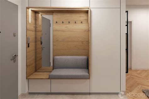 Interiér chodby s úzkou komodou