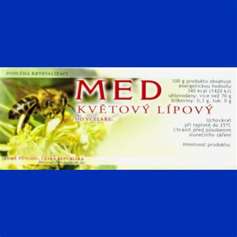 Detailne vykreslená etiketa s informáciami